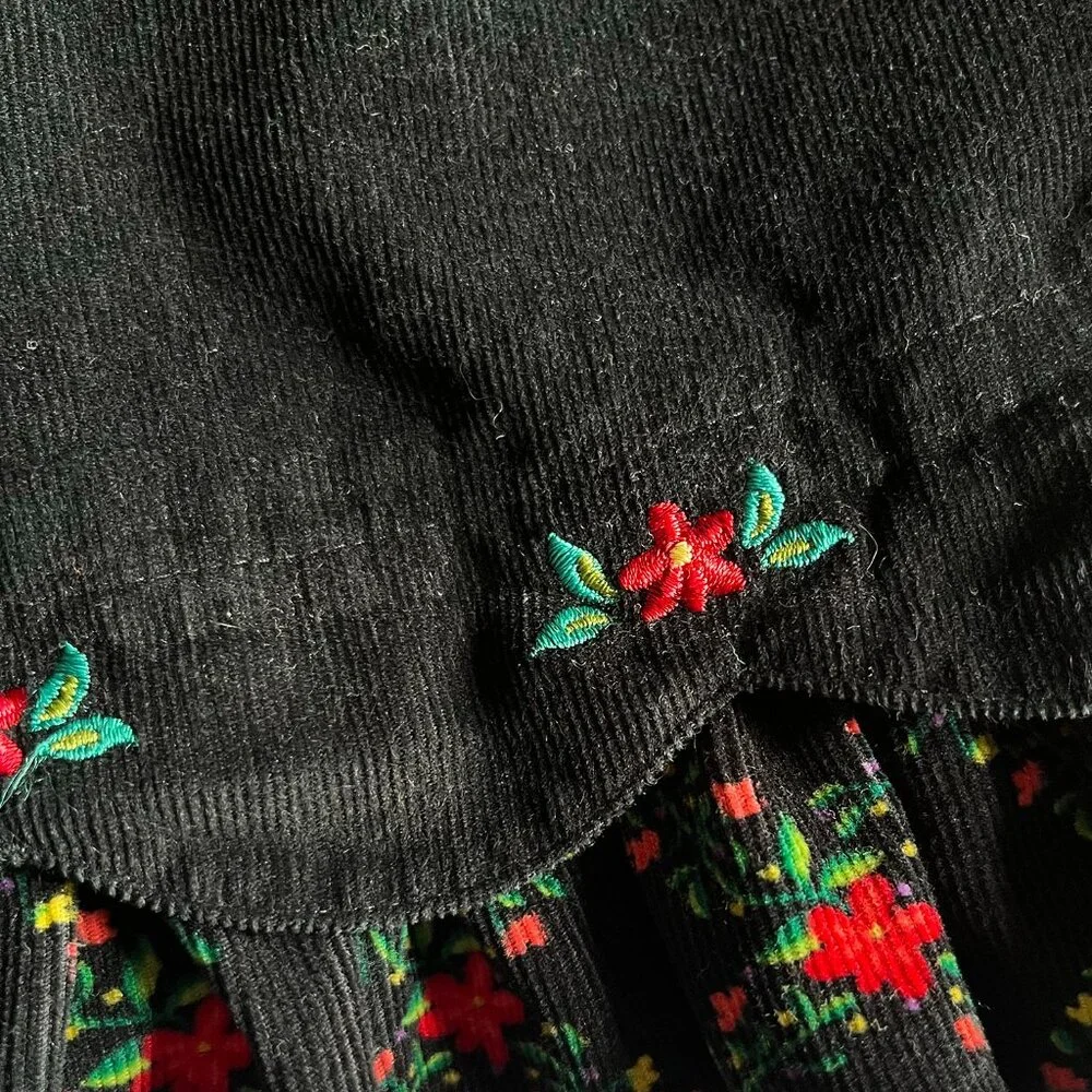 Gymboree vintage corduroy floral dress XX-Large 6/7